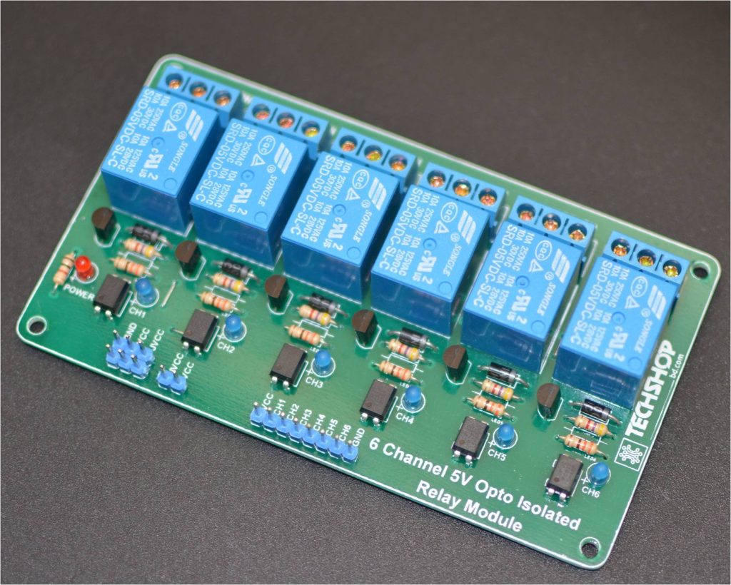 6 Channel 5V Opto Isolated Relay Module - Tech Bazar || টেক বাজার